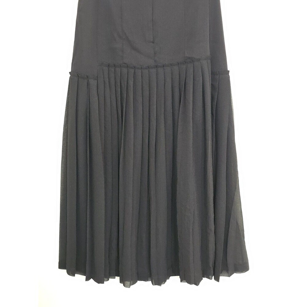 Sandro Pleated Long Midi Skirt Womens 40 US 8 Black A Line Paris Chic Sheer - Picture 6 of 12